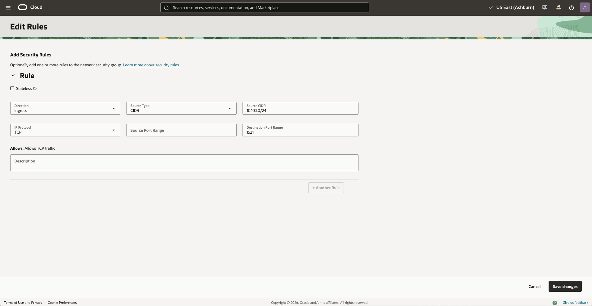 This screenshot shows how to configure the network in the primary zone.