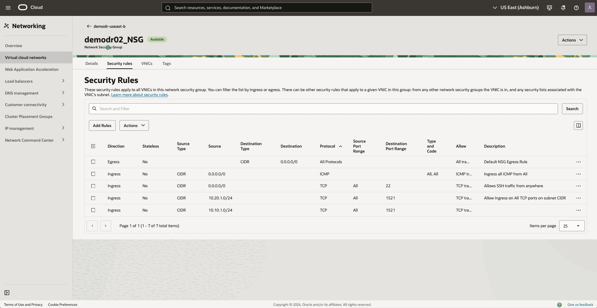 This screenshot shows how to configure the network in the primary zone.