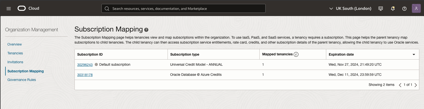 Click to expand Verify subscription mapping