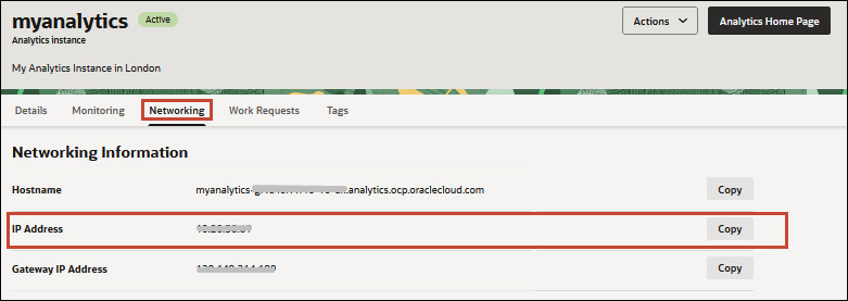 Description of oac_console_ip_only.jpg follows