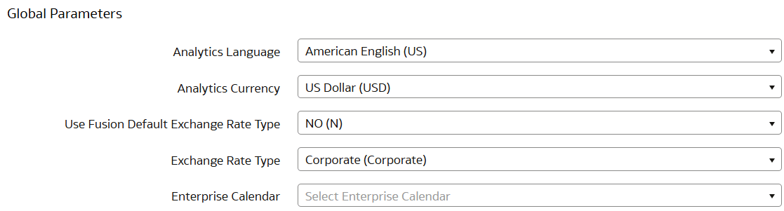 Global parameters on the Pipeline Settings page