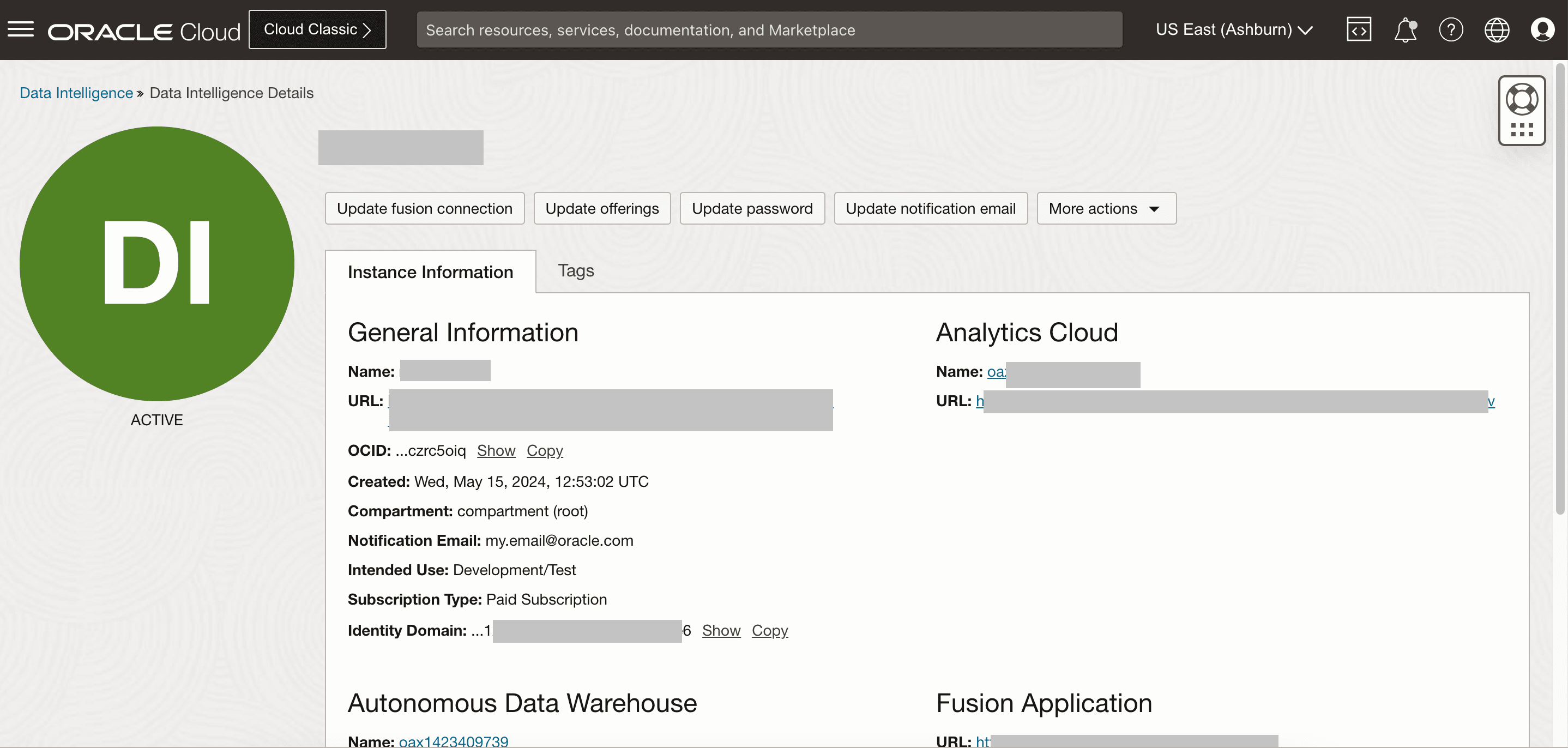 Description of fawag-instance-detail-page-oac.png follows