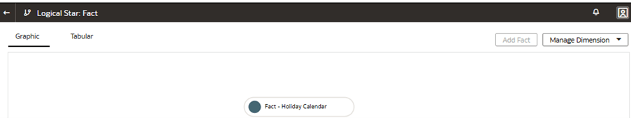 The Logical Star: Fact page displaying the Manage Dimension button