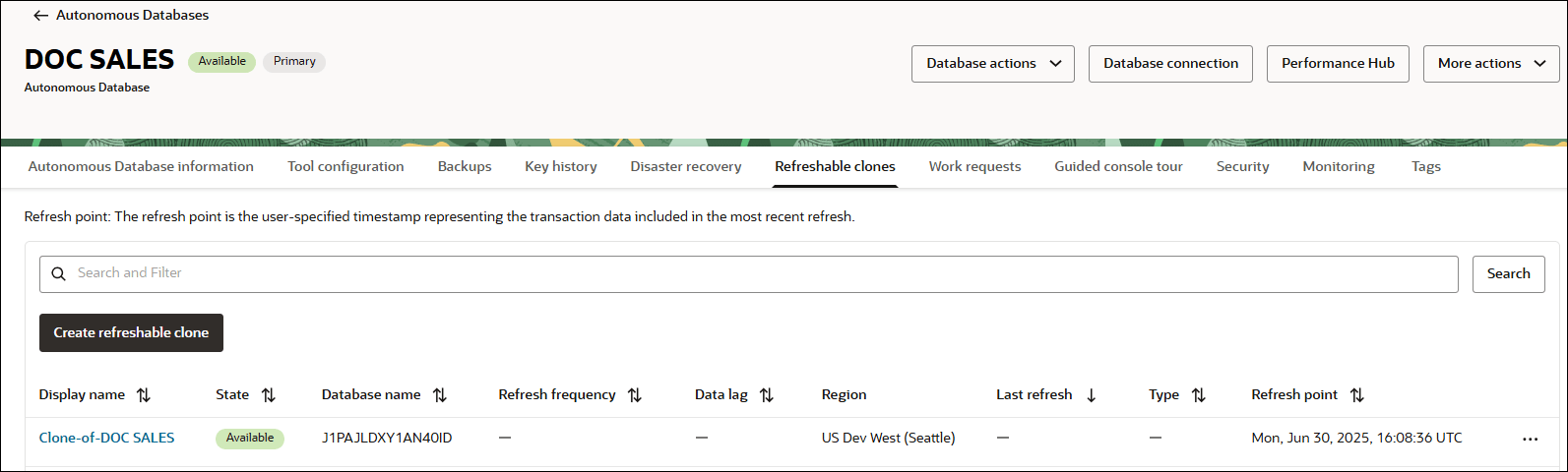 Description of adb_resources_refreshable_clones.png follows Description of adb_resources_refreshable_clones.png follows