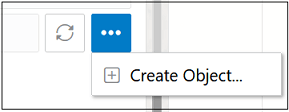 This image depicts the Create Object option in the SQL Worksheet. This image depicts the Create Object option in the SQL Worksheet.