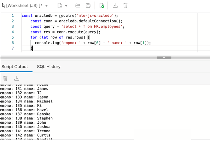 This image shows JavaScript code executed in a JavaScript worksheet. This image shows JavaScript code executed in a JavaScript worksheet.