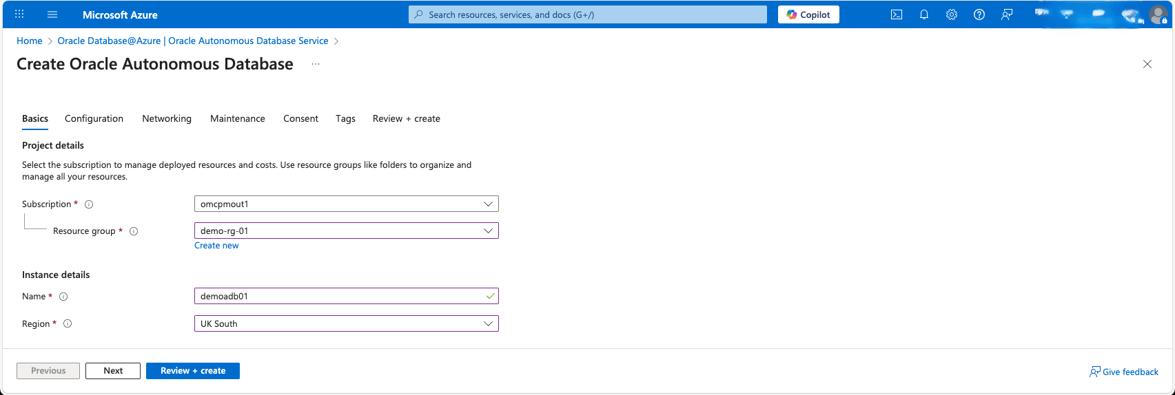 This screenshot shows the first part of creating an Autonomous AI Database. This screenshot shows the first part of creating an Autonomous AI Database.