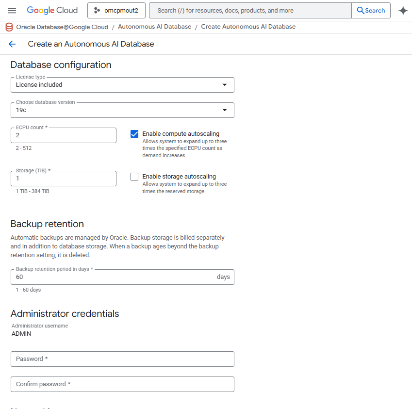 This screenshot shows how to create an Autonomous AI Database. This screenshot shows how to create an Autonomous AI Database.