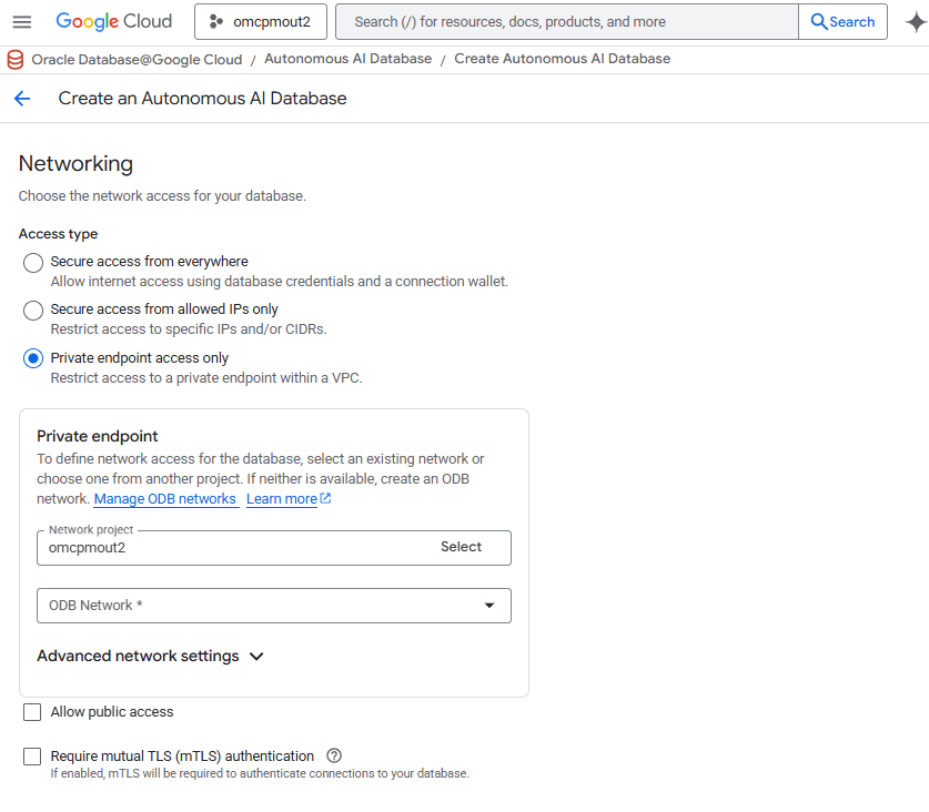 This screenshot shows how to create an Autonomous AI Database. This screenshot shows how to create an Autonomous AI Database.