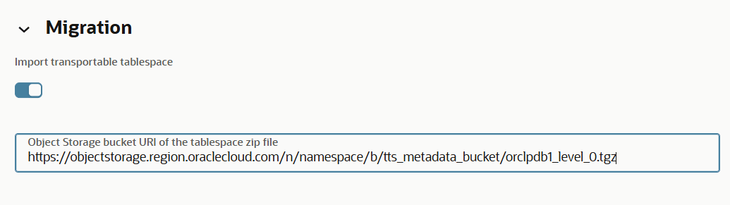Description of adbs_transportable_tablespace_provisioning.png follows Description of adbs_transportable_tablespace_provisioning.png follows