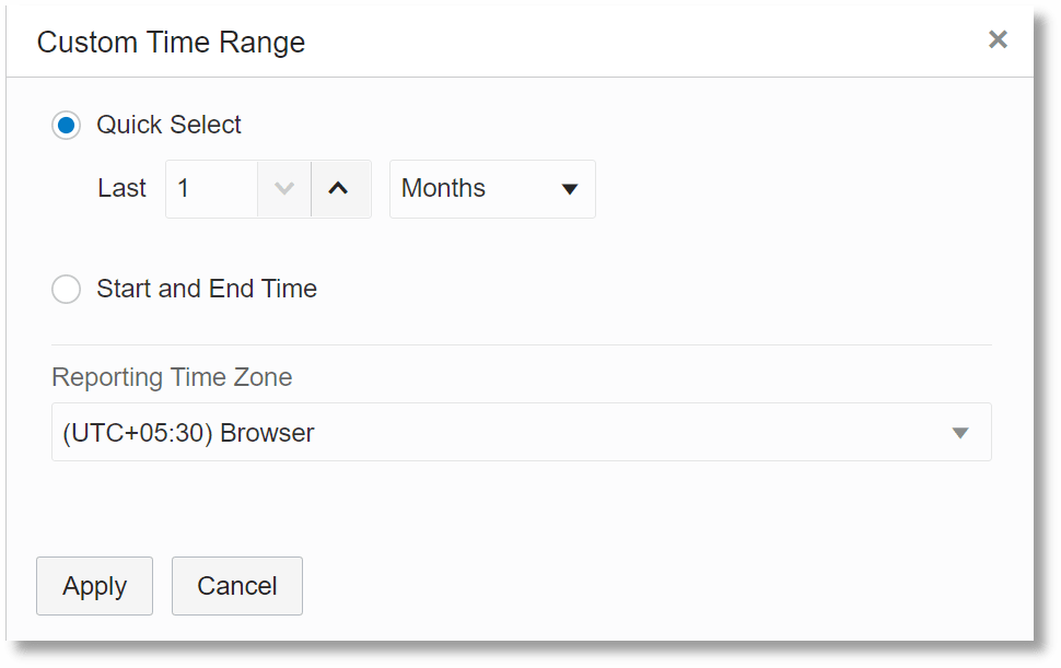 Time selector in the log explorer Time selector in the log explorer