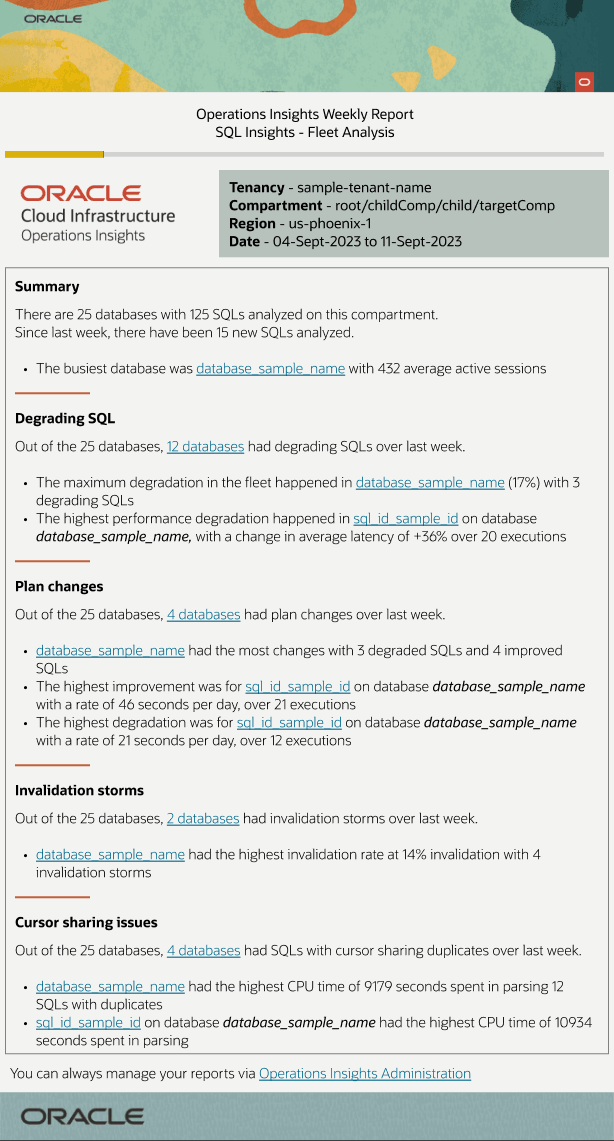 SQL Insights News Report Sample SQL Insights News Report Sample